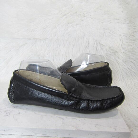 Stephan Bossi Black Leather Driving Moc Loafer Shoes Handmade Brazil size 10 M